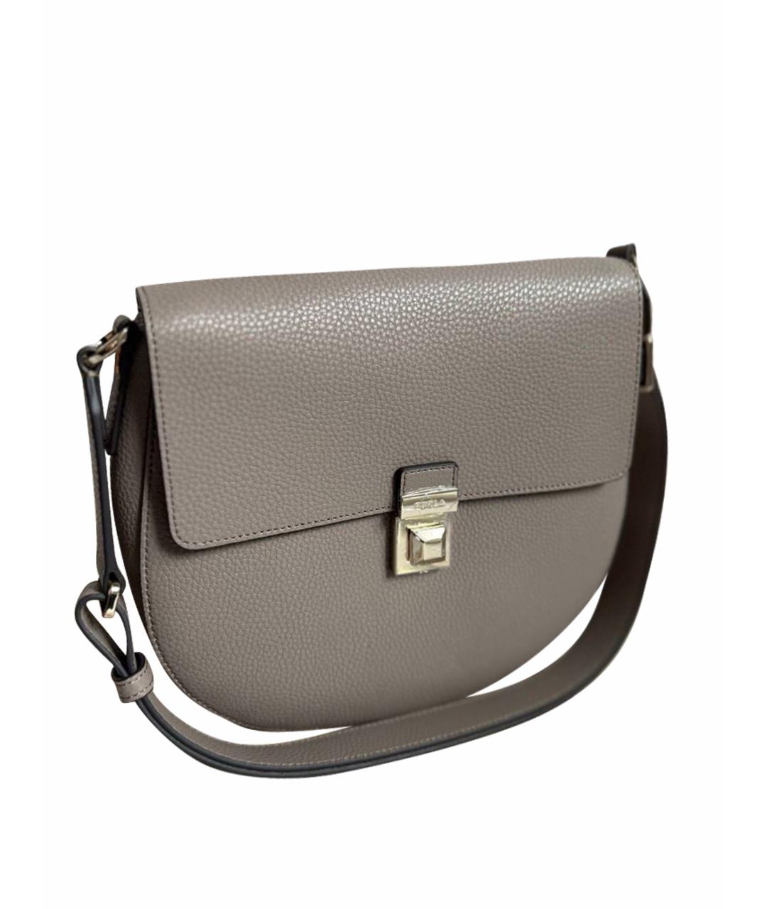 FURLA Серая кожаная сумка через плечо, фото 1
