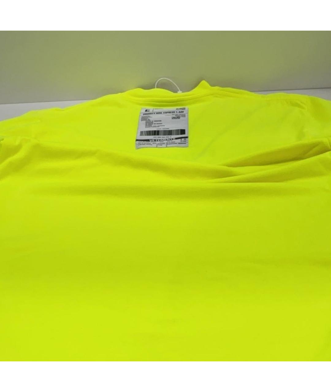 VETEMENTS Желтая хлопковая футболка, фото 7