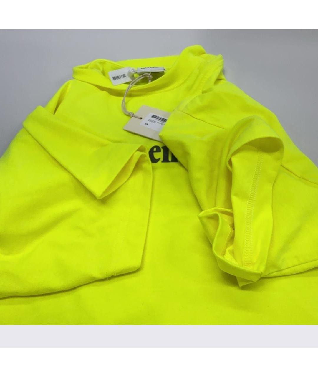 VETEMENTS Желтая хлопковая футболка, фото 2