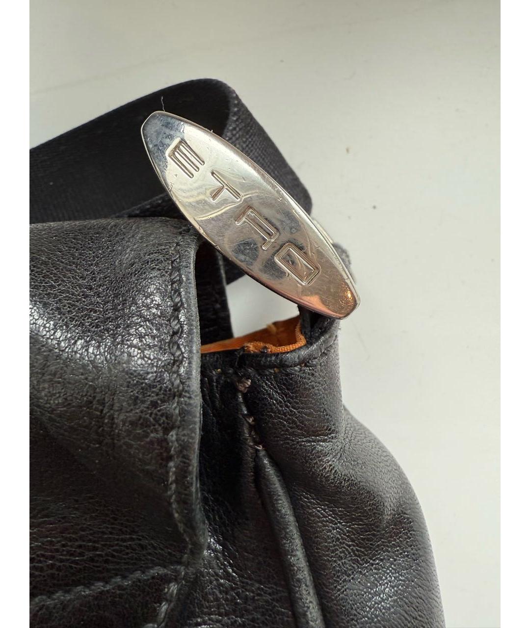 ETRO Антрацитовая кожаная сумка на плечо, фото 5