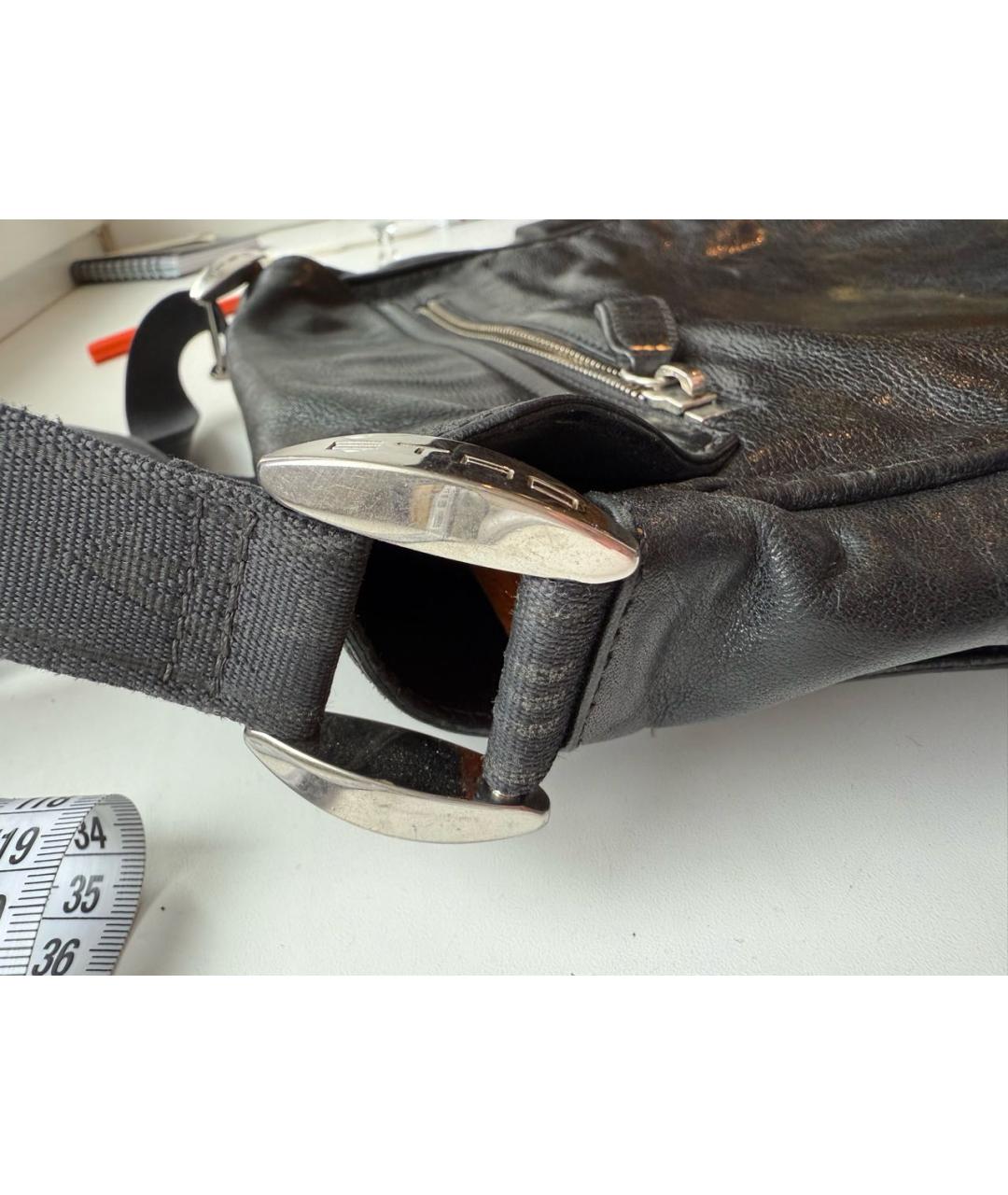 ETRO Антрацитовая кожаная сумка на плечо, фото 6