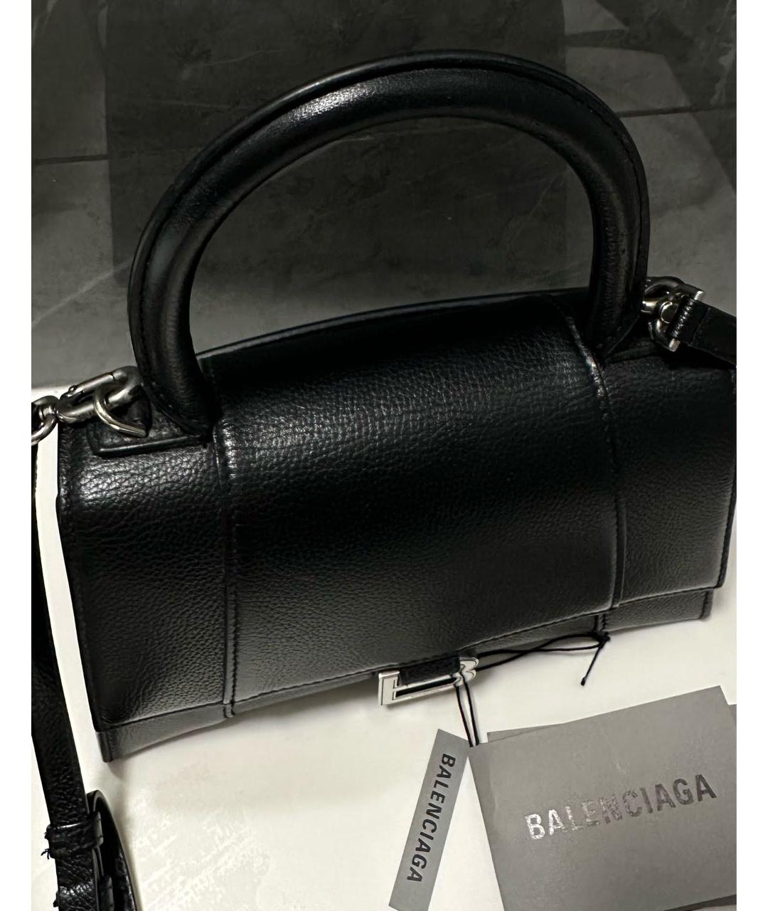 BALENCIAGA Черная кожаная сумка с короткими ручками, фото 6