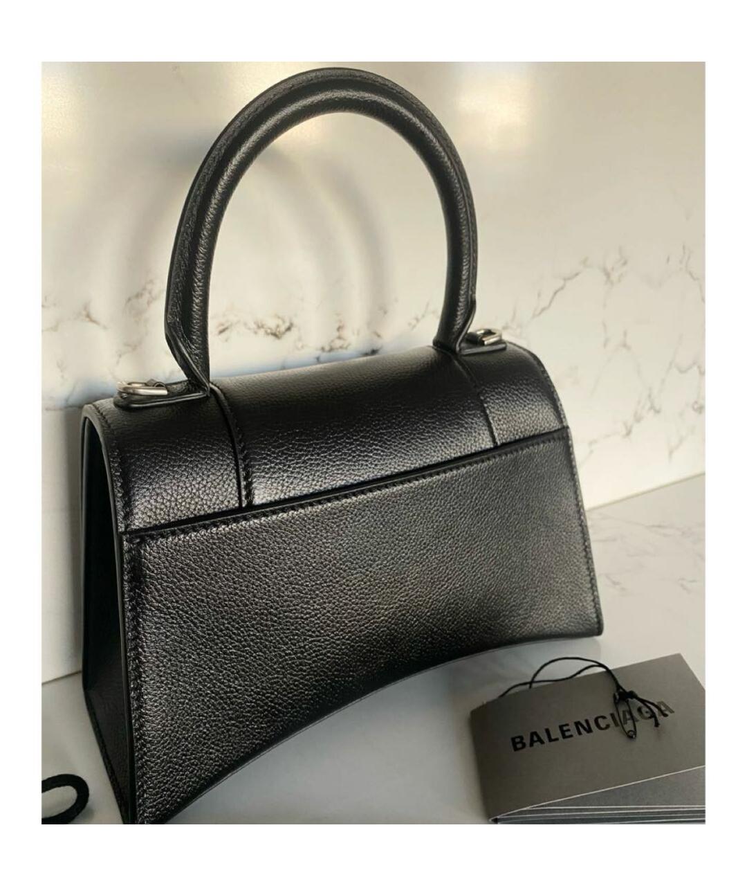 BALENCIAGA Черная кожаная сумка с короткими ручками, фото 4