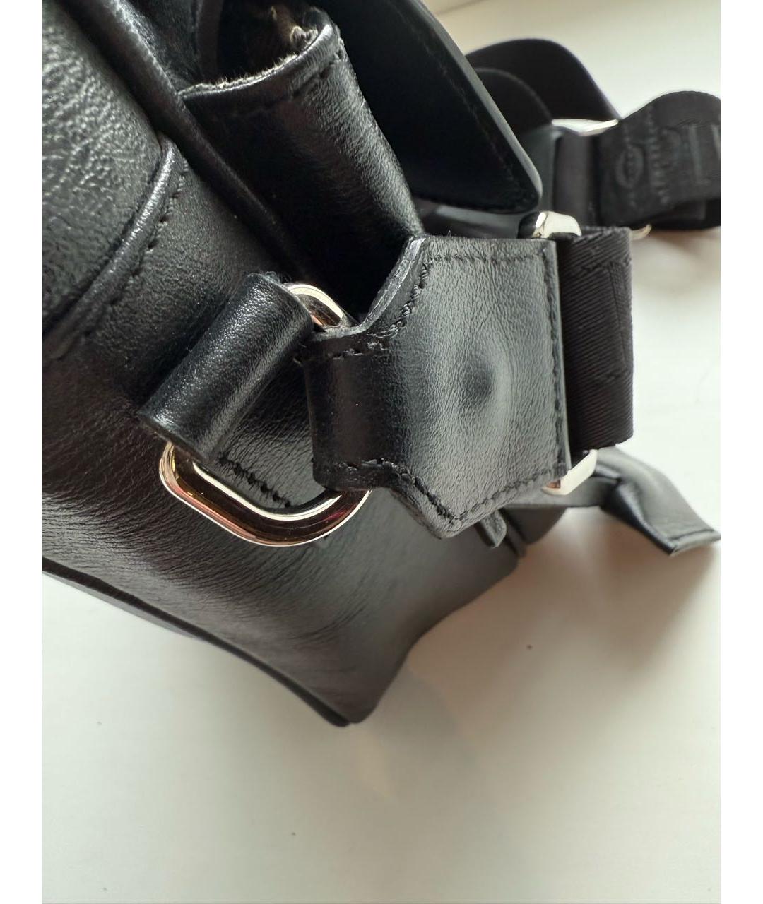 ERMENEGILDO ZEGNA XXX Черная кожаная сумка на плечо, фото 5