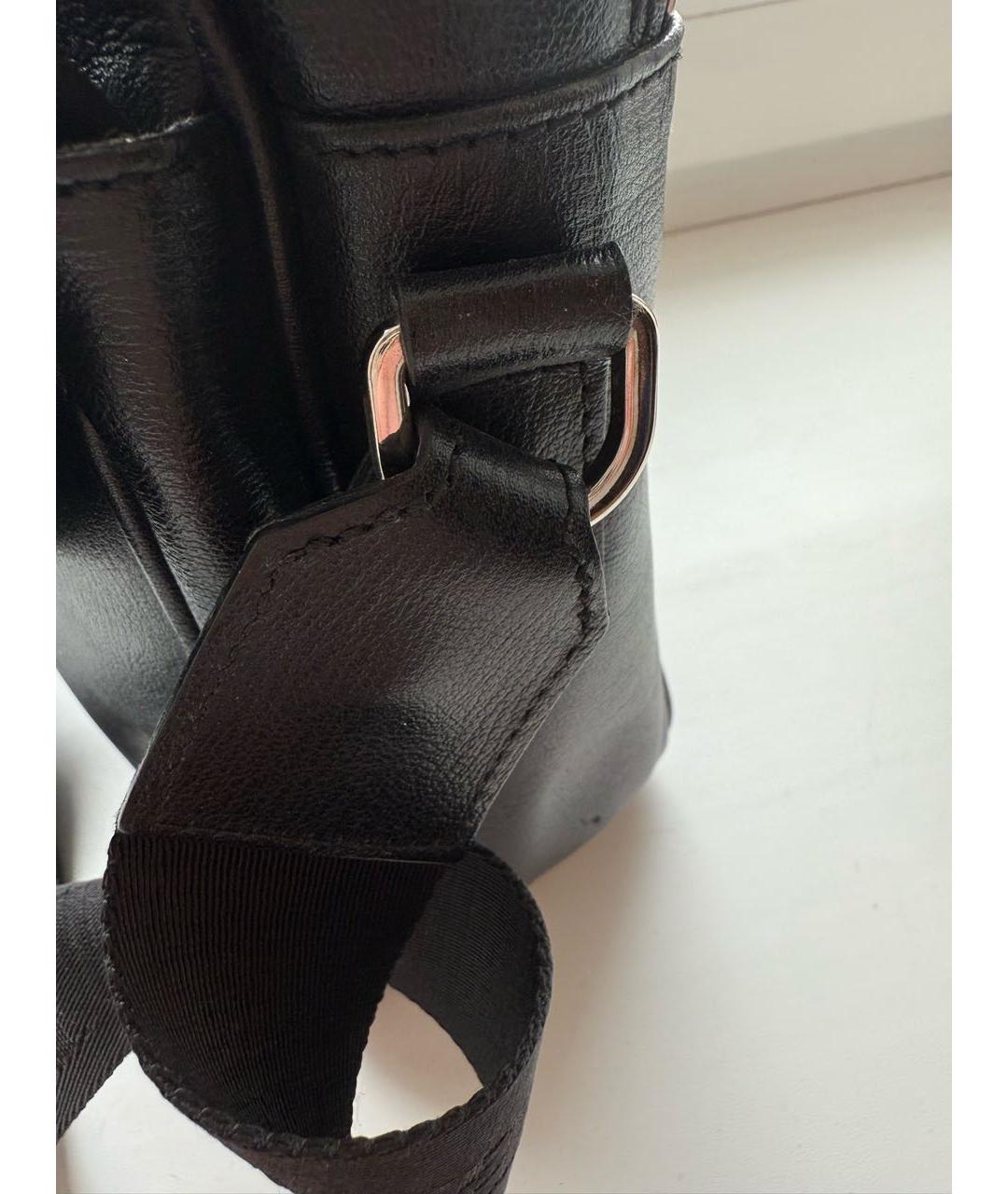 ERMENEGILDO ZEGNA XXX Черная кожаная сумка на плечо, фото 6