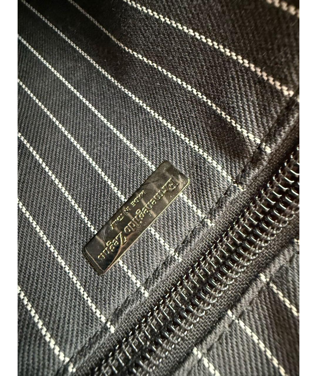 ERMENEGILDO ZEGNA XXX Черная кожаная сумка на плечо, фото 8