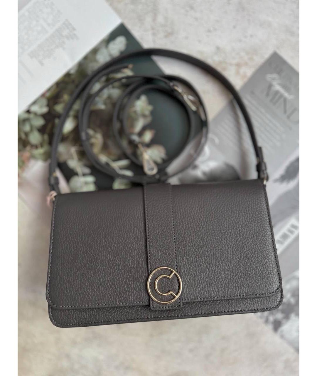 COCCINELLE Антрацитовая кожаная сумка через плечо, фото 7