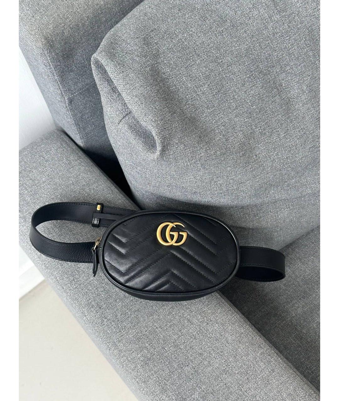 GUCCI Черная кожаная поясная сумка, фото 9