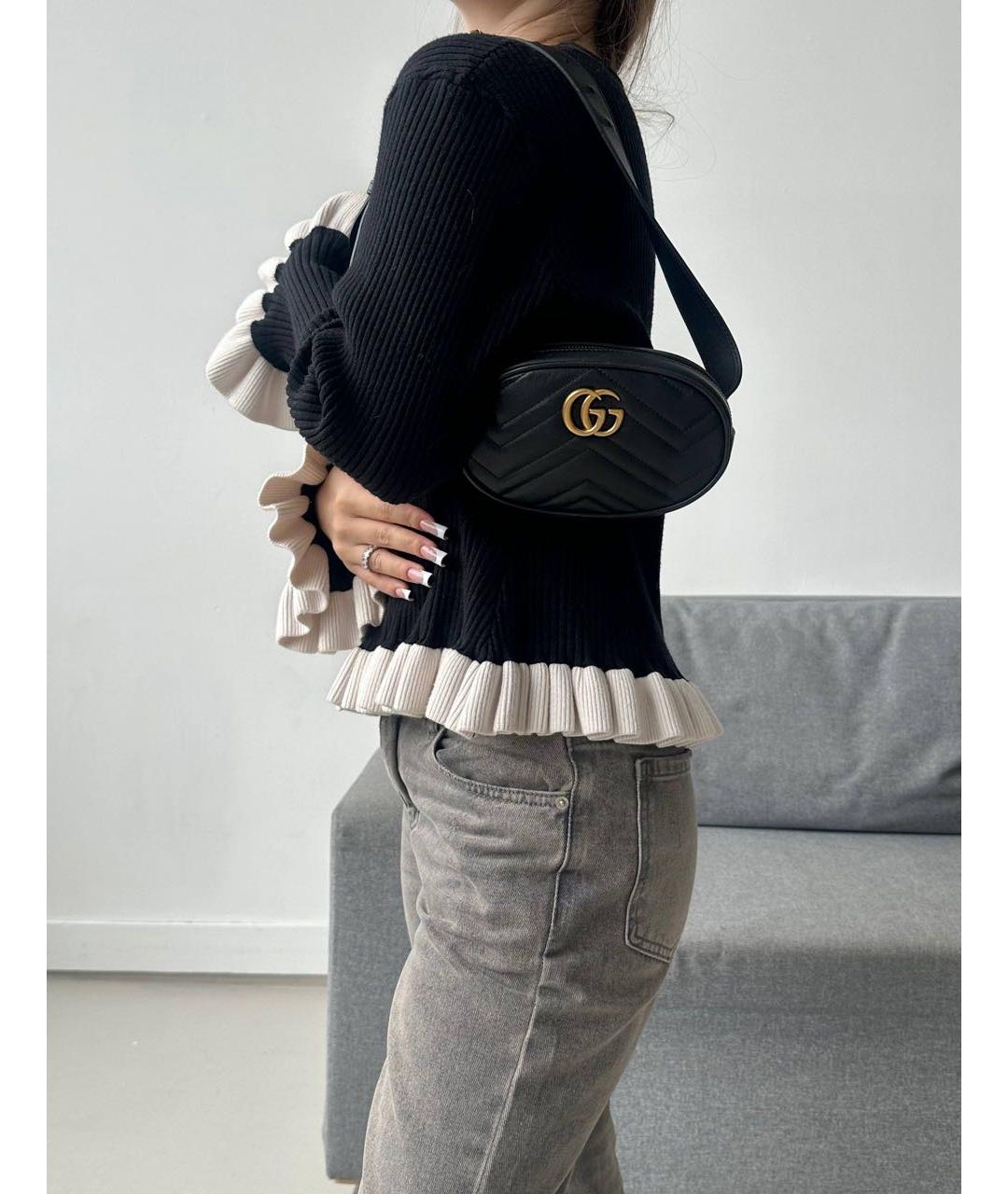 GUCCI Черная кожаная поясная сумка, фото 4