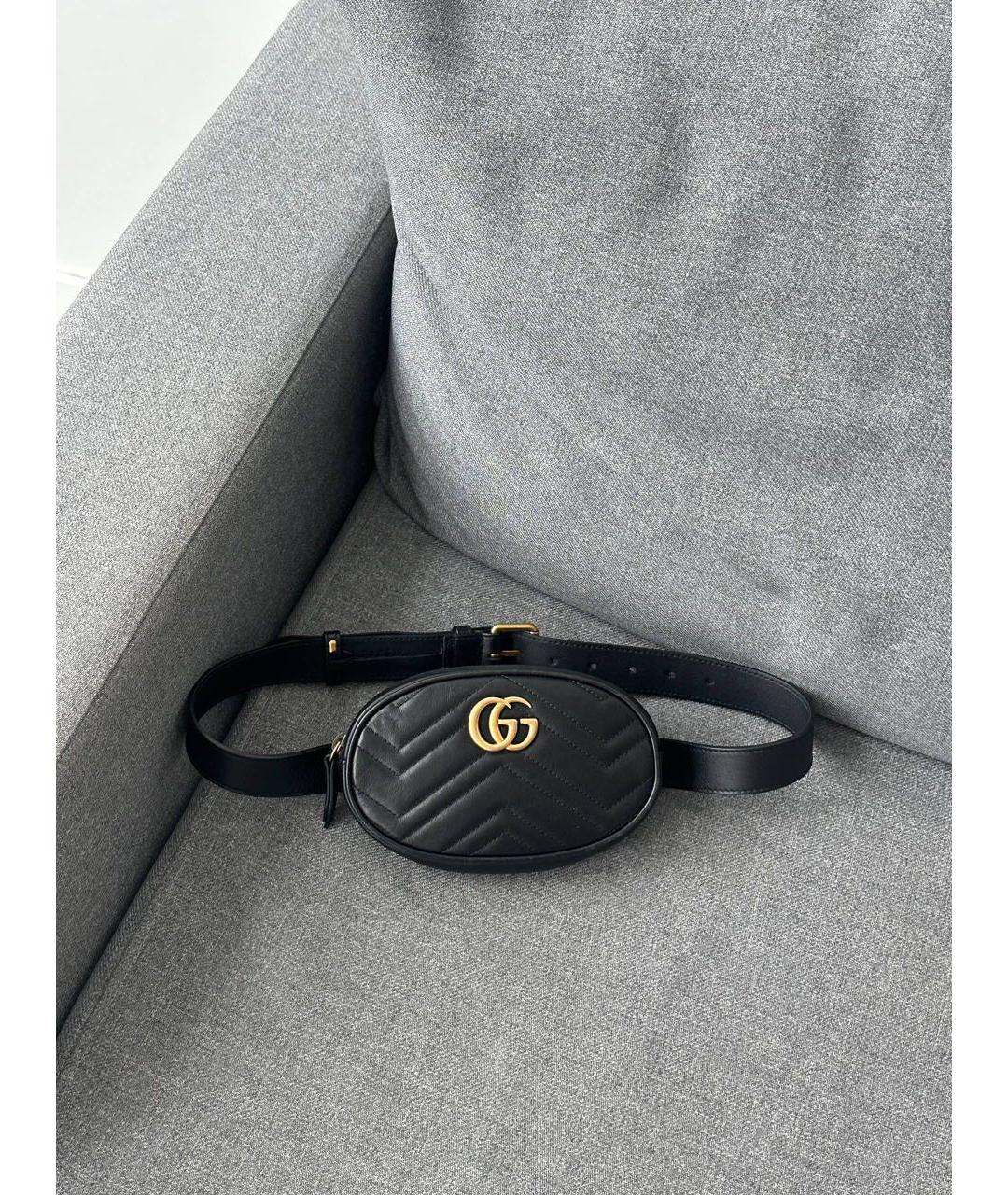 GUCCI Черная кожаная поясная сумка, фото 6