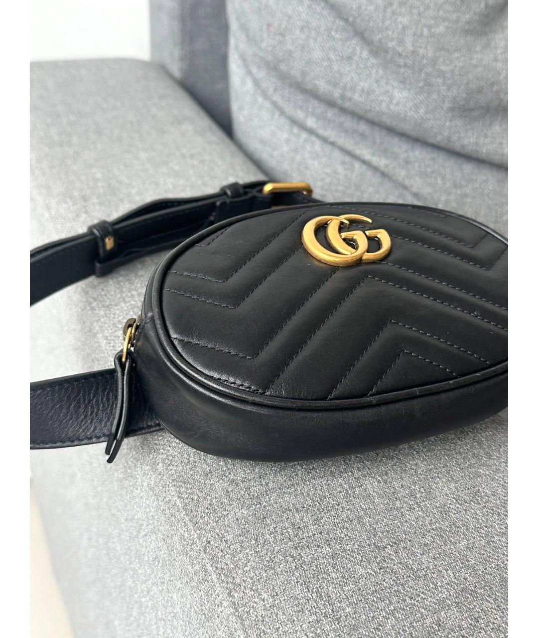 GUCCI Черная кожаная поясная сумка, фото 5