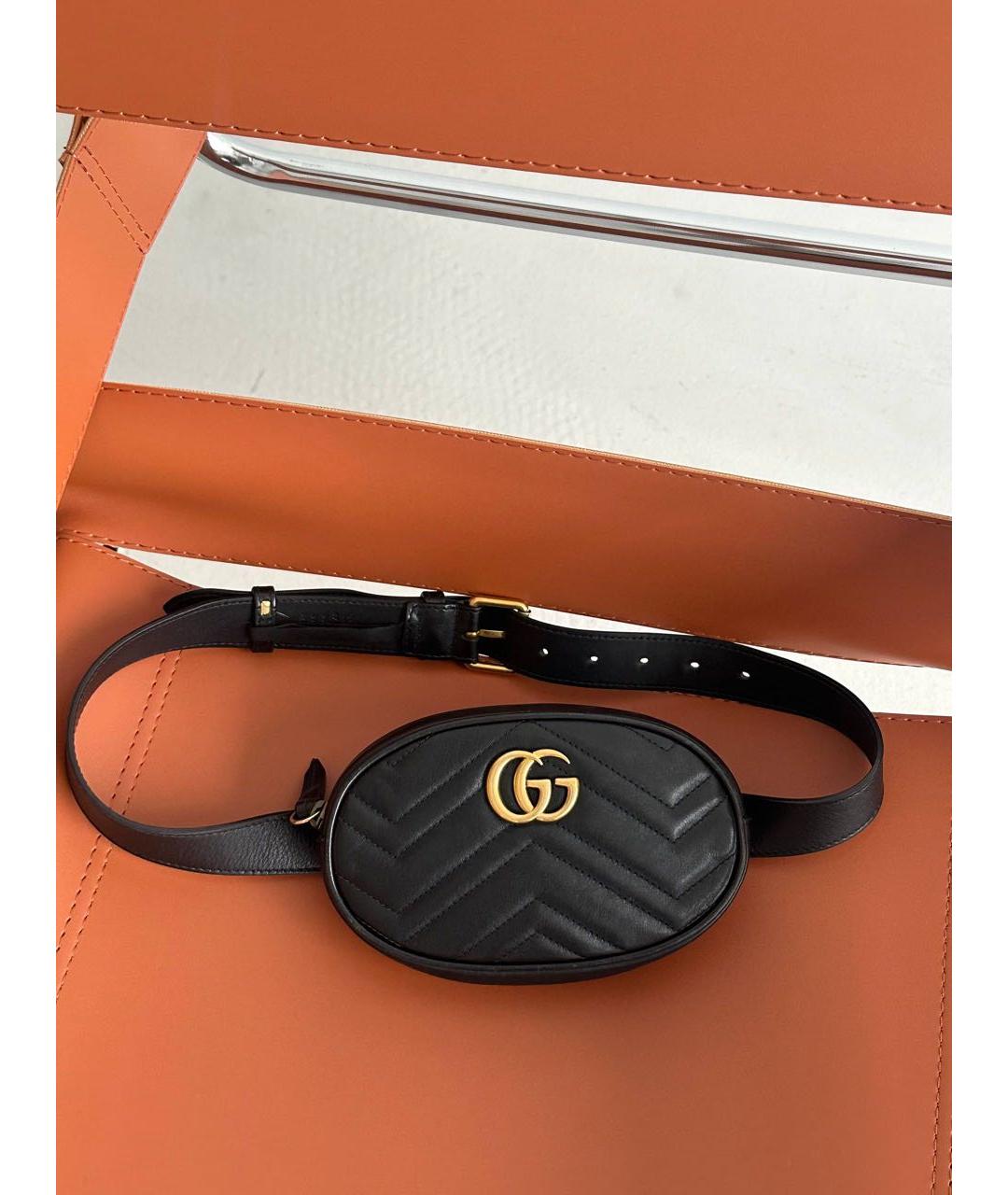 GUCCI Черная кожаная поясная сумка, фото 7