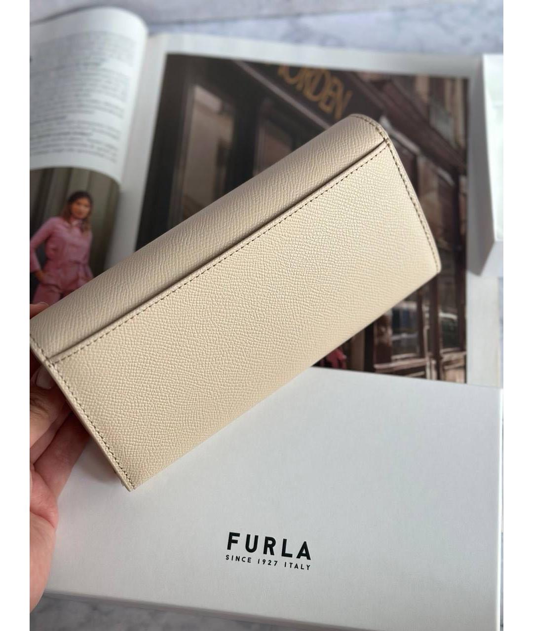 FURLA Бежевый кожаный кошелек, фото 2