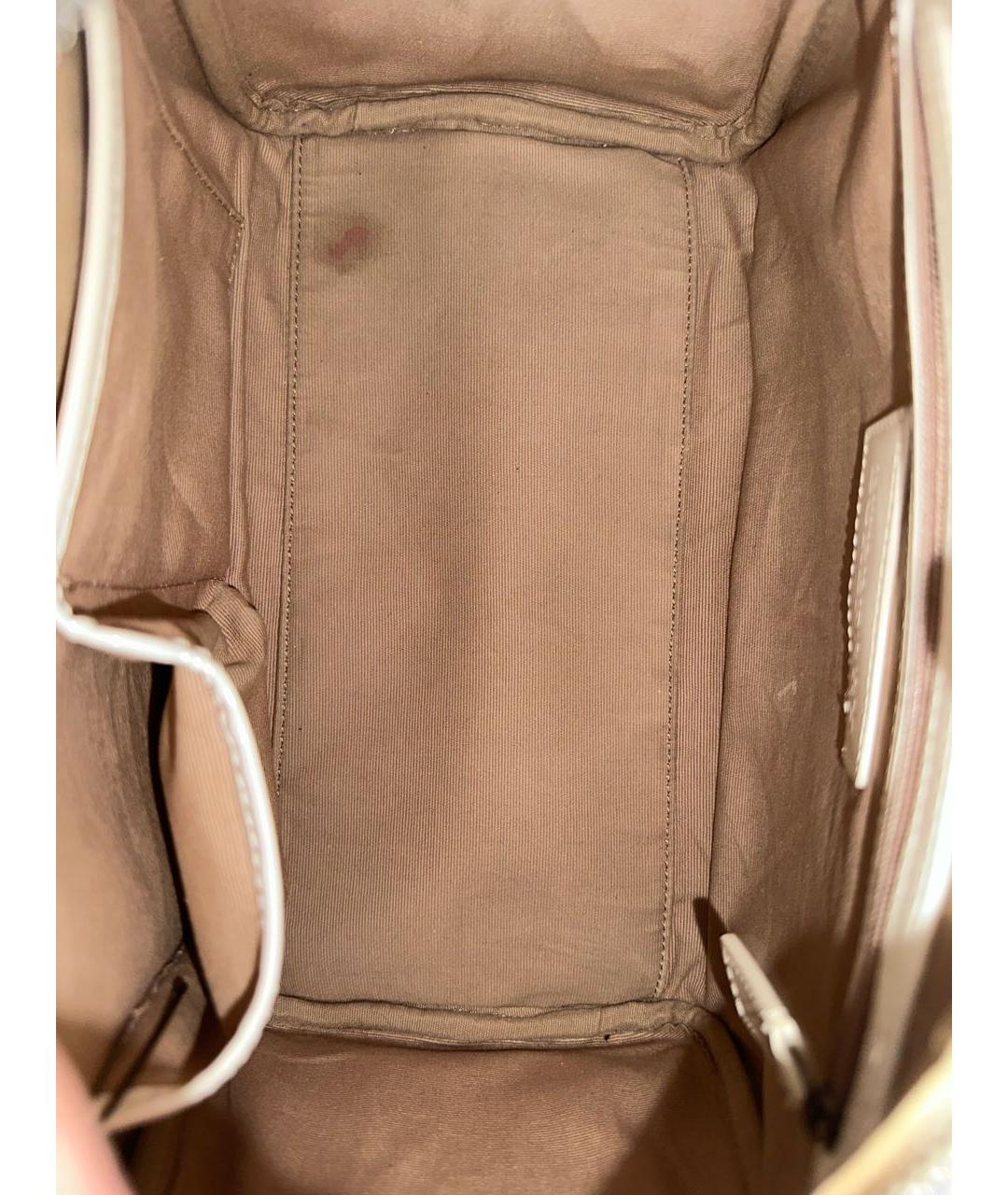 BURBERRY Белая кожаная сумка с короткими ручками, фото 8