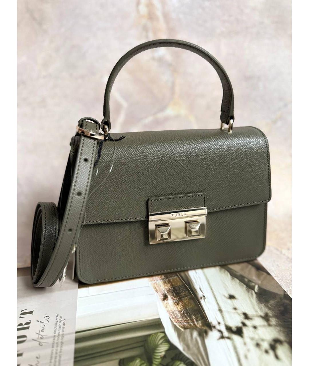 FURLA Серая кожаная сумка через плечо, фото 2