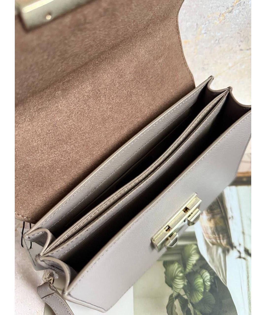 FURLA Серая кожаная сумка через плечо, фото 3