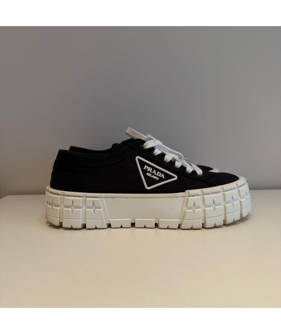 PRADA Черные текстильные кеды, фото 6