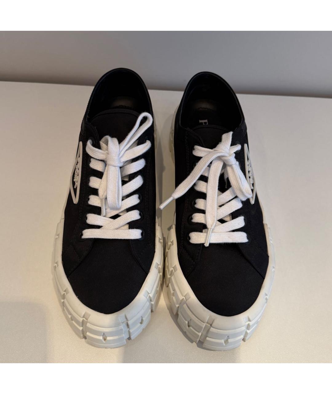 PRADA Черные текстильные кеды, фото 3