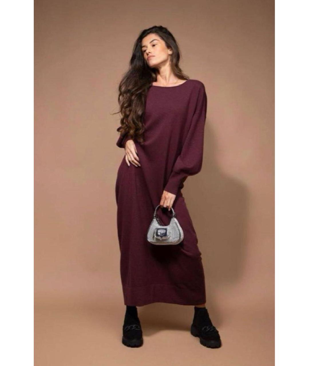 FABIANA FILIPPI Бордовое шерстяное платье, фото 2