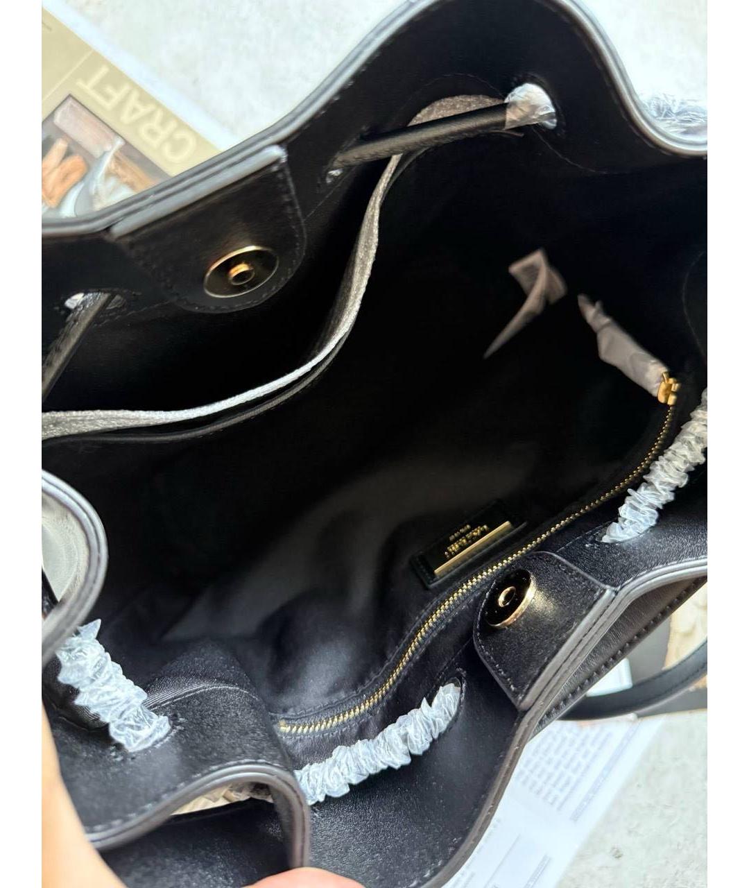 RALPH LAUREN Черная кожаная сумка через плечо, фото 2