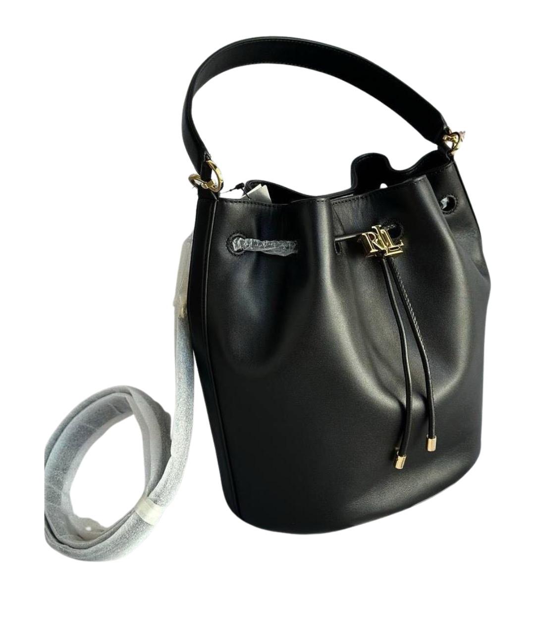 RALPH LAUREN Черная кожаная сумка через плечо, фото 1