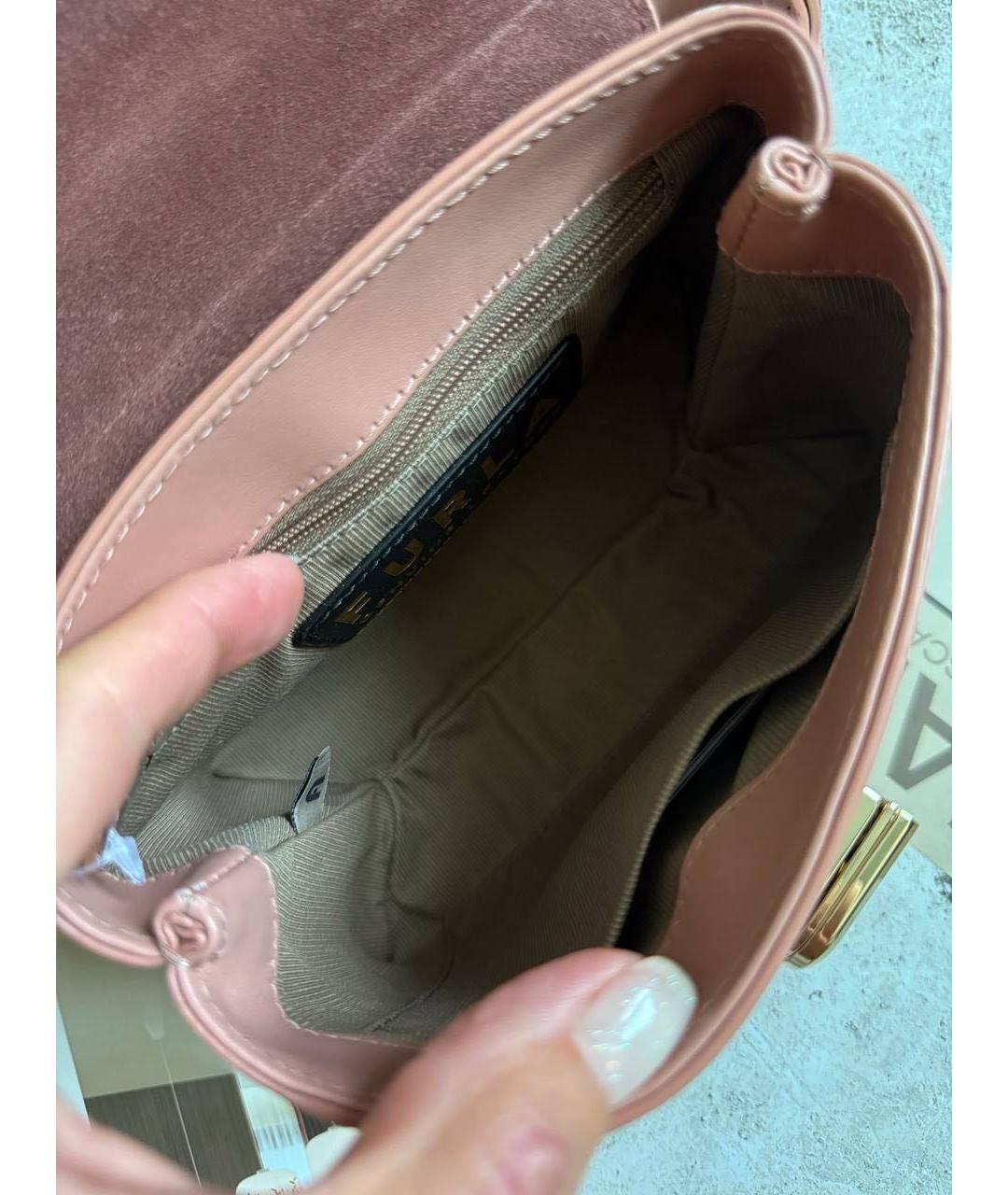 FURLA Розовая кожаная сумка через плечо, фото 3