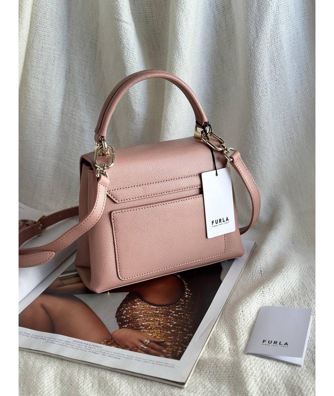 FURLA Розовая кожаная сумка через плечо, фото 2