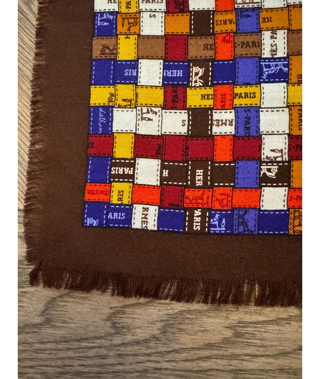 HERMES Мульти кашемировый платок, фото 2