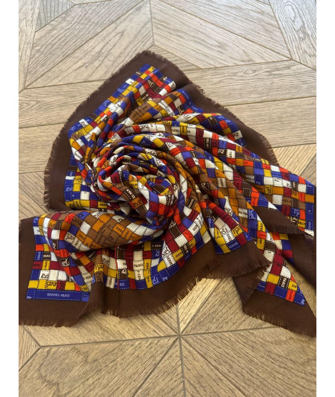 HERMES Мульти кашемировый платок, фото 4