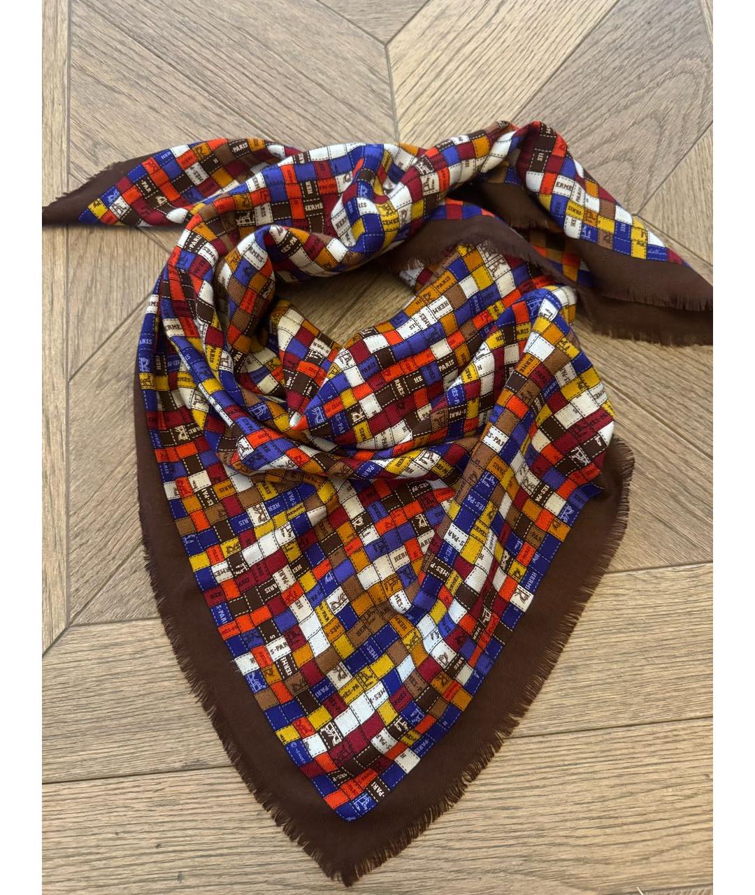 HERMES Мульти кашемировый платок, фото 3