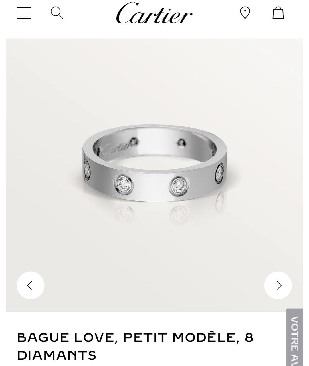 CARTIER Серебряное кольцо из белого золота, фото 9