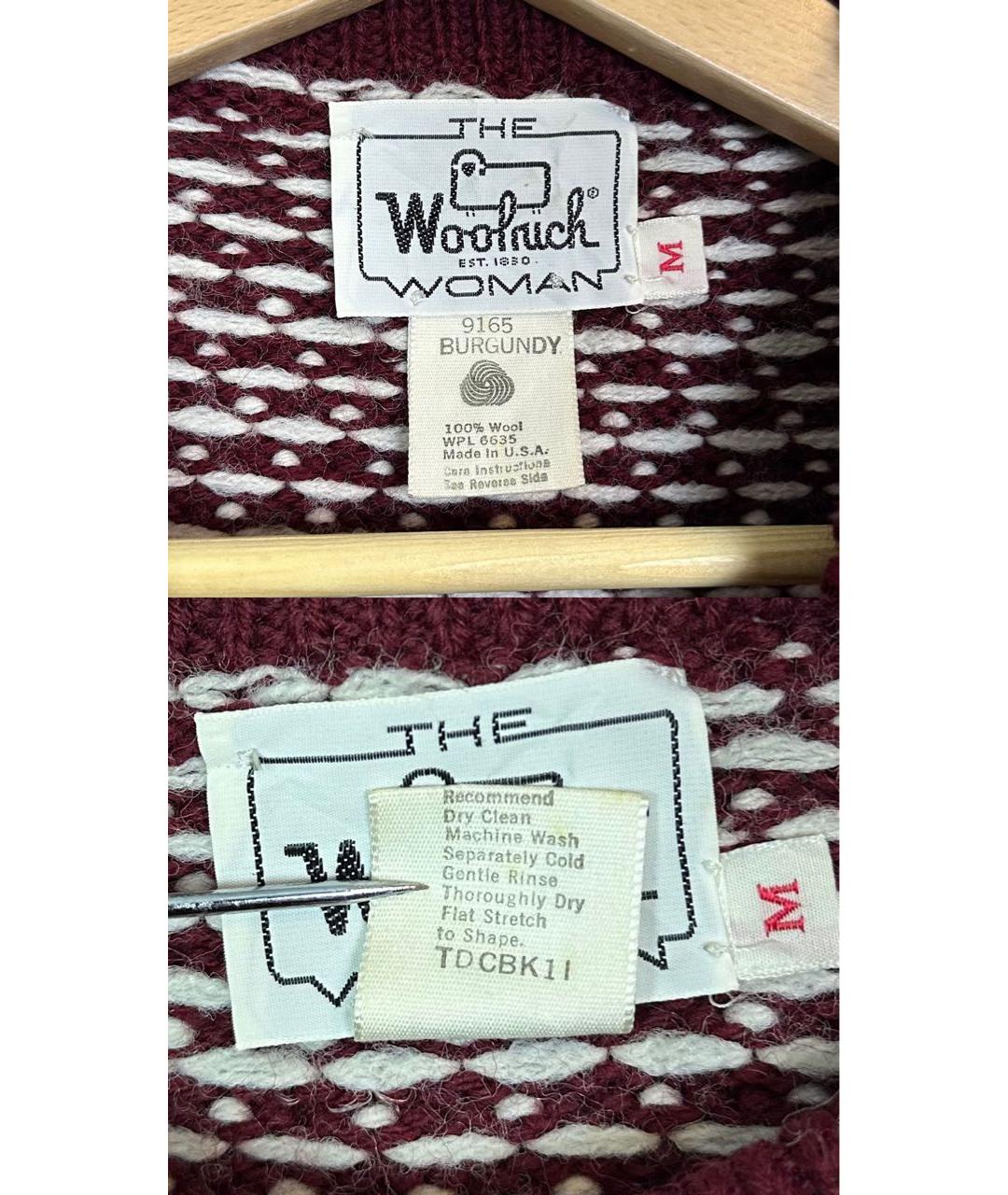 WOOLRICH Бордовый шерстяной джемпер / свитер, фото 6