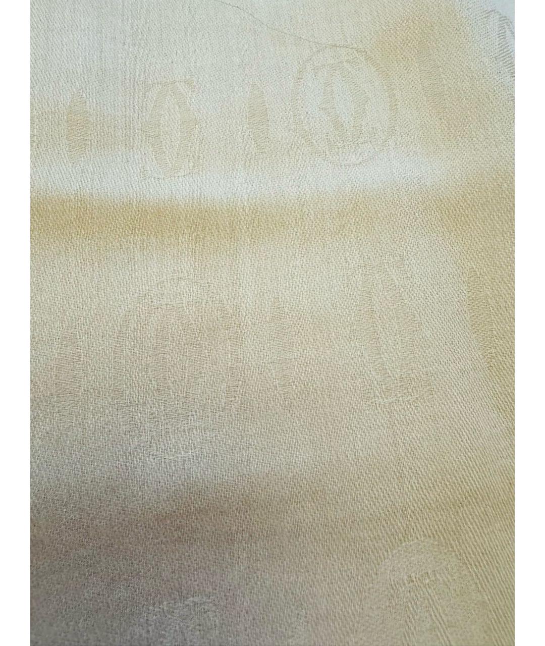 CARTIER Бежевый кашемировый шарф, фото 3