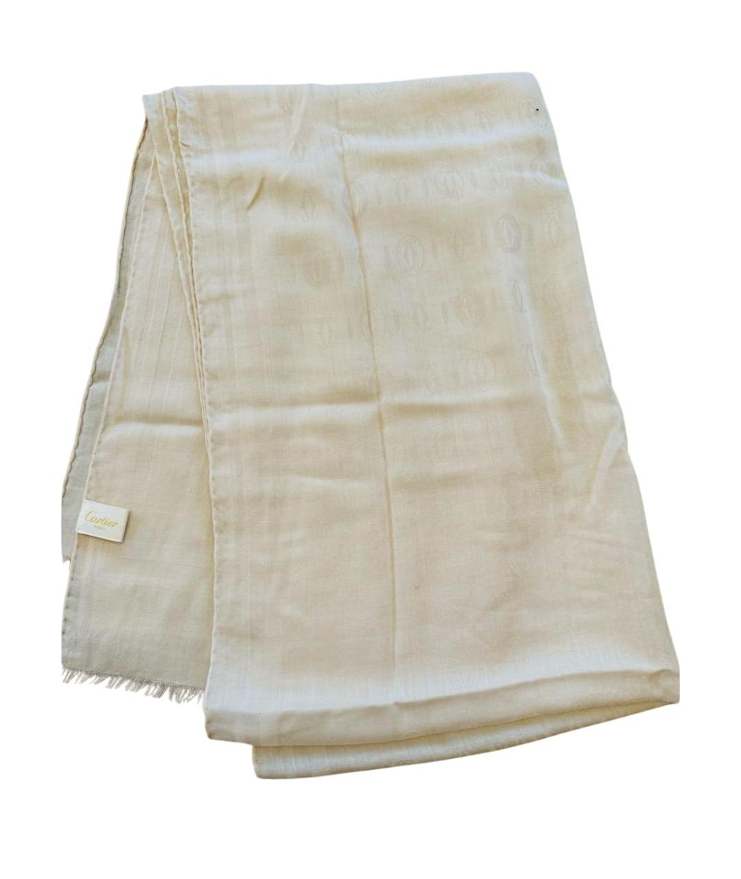 CARTIER Бежевый кашемировый шарф, фото 1