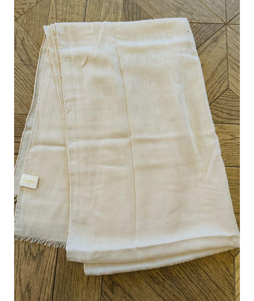 CARTIER Бежевый кашемировый шарф, фото 5