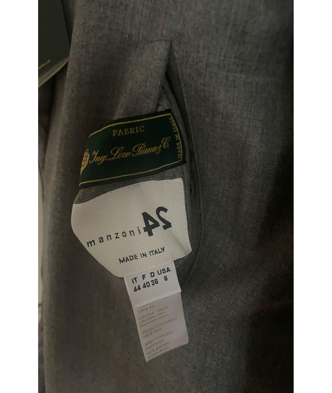 MANZONI 24 Серая шерстяная парка, фото 7
