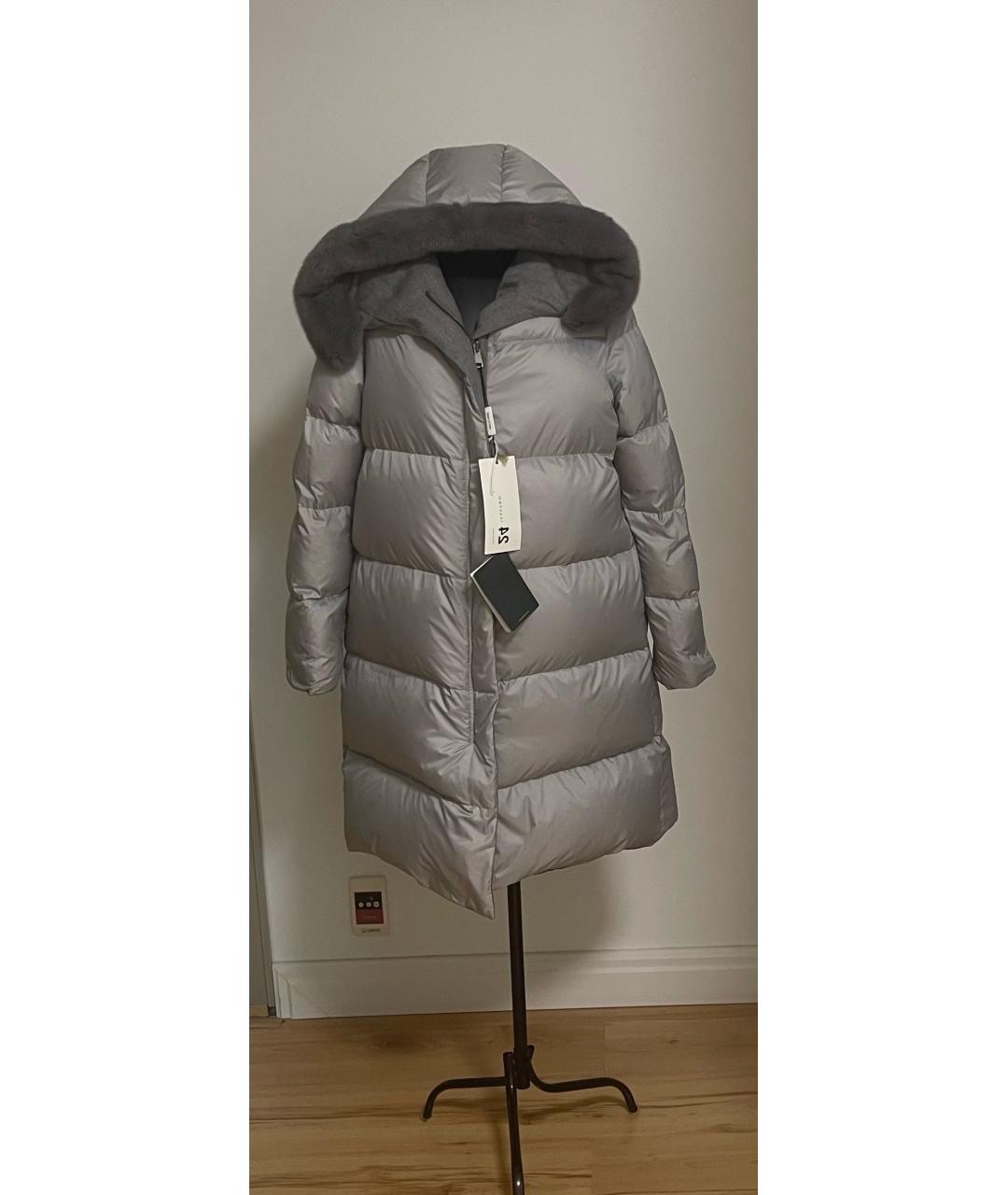 MANZONI 24 Серая шерстяная парка, фото 9