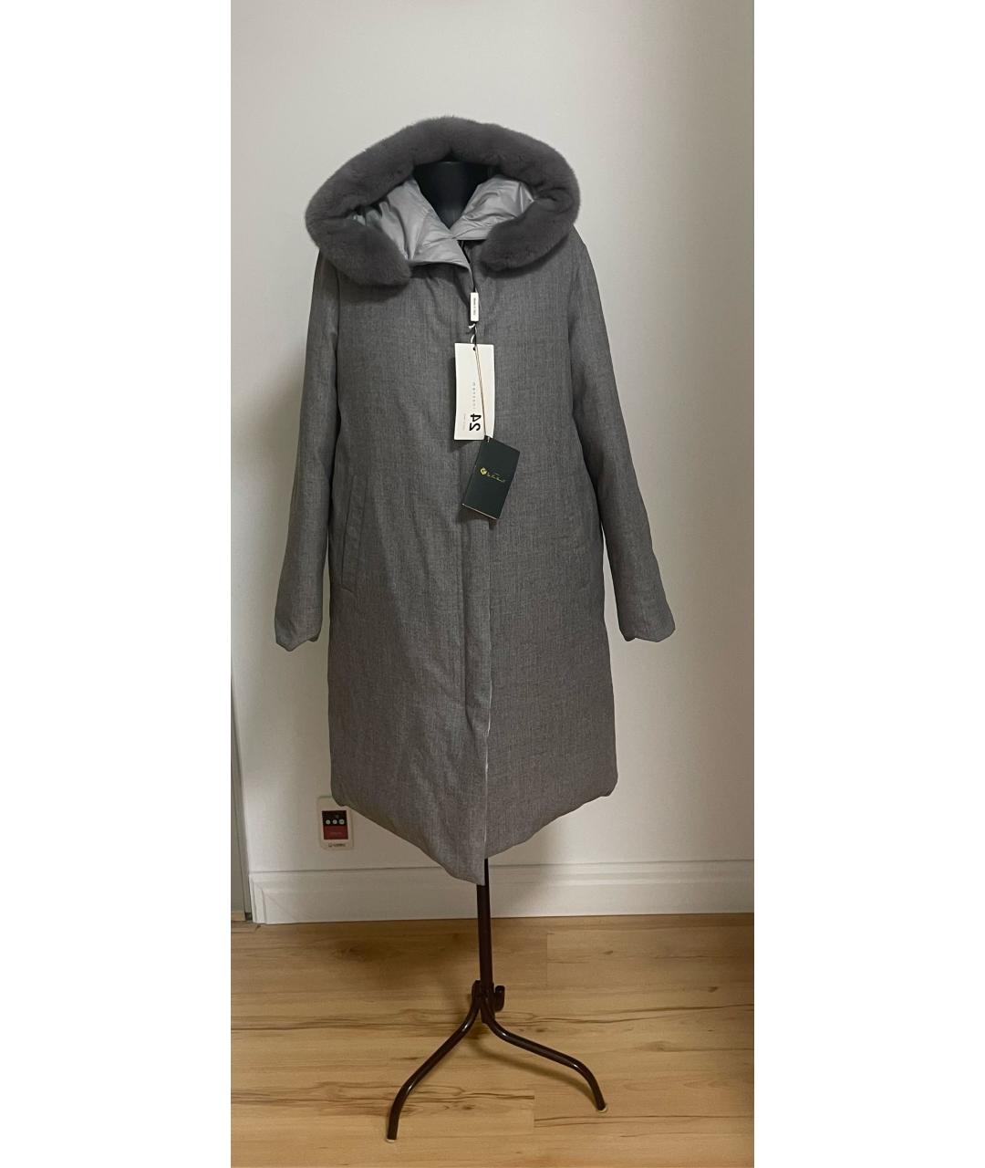 MANZONI 24 Серая шерстяная парка, фото 5