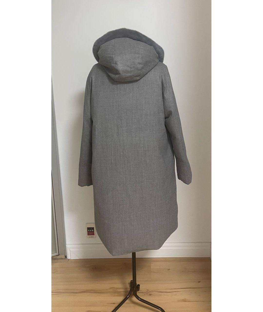 MANZONI 24 Серая шерстяная парка, фото 6