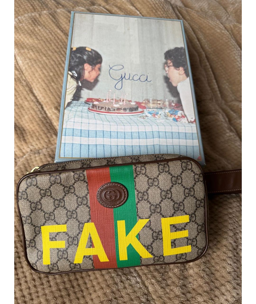 GUCCI Бежевая кожаная поясная сумка, фото 7