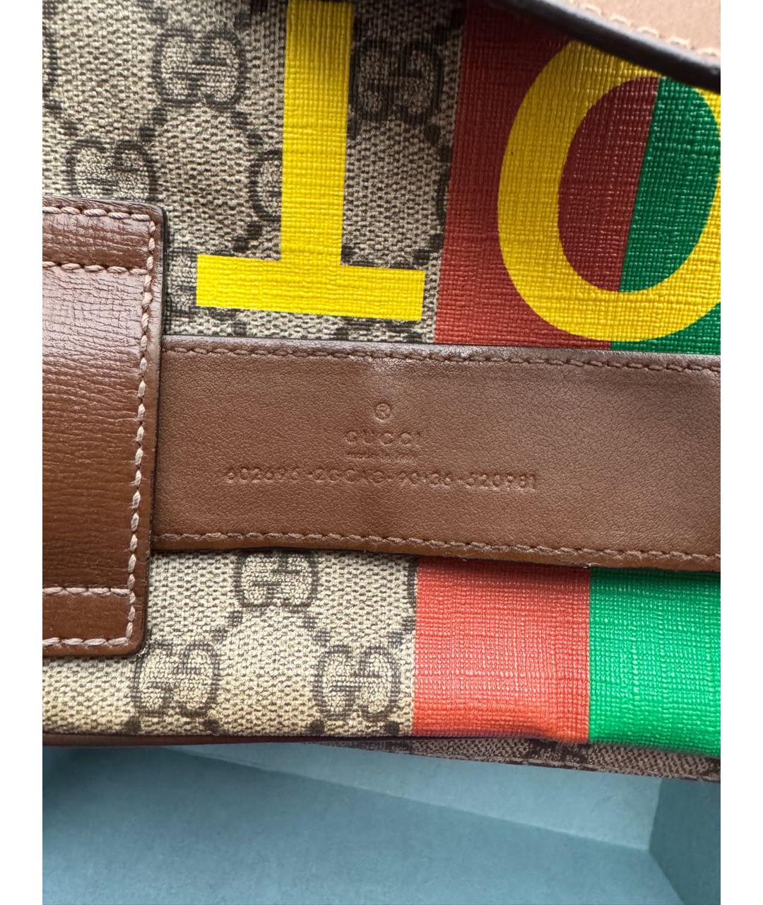 GUCCI Бежевая кожаная поясная сумка, фото 6