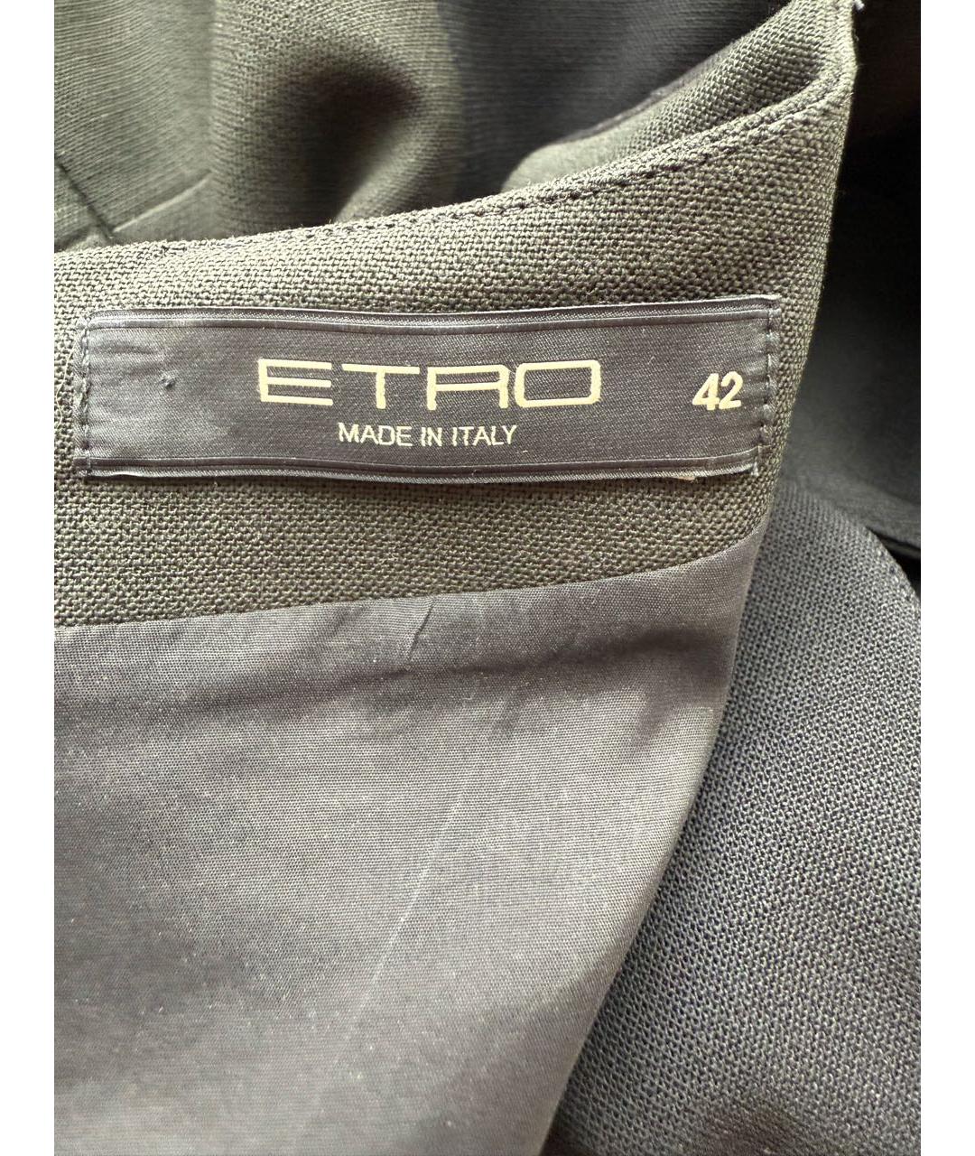 ETRO Антрацитовое шерстяное повседневное платье, фото 3