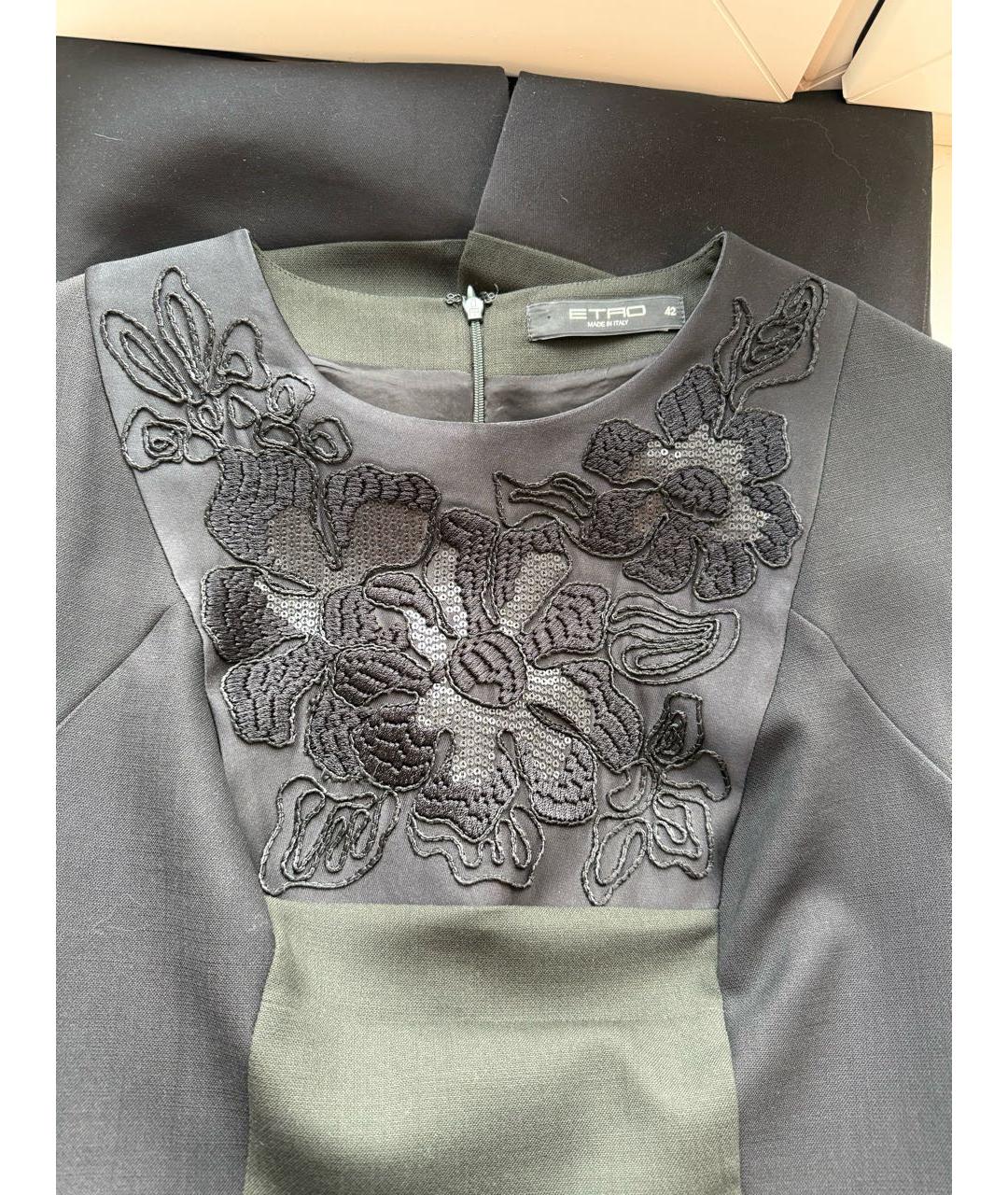 ETRO Антрацитовое шерстяное повседневное платье, фото 6