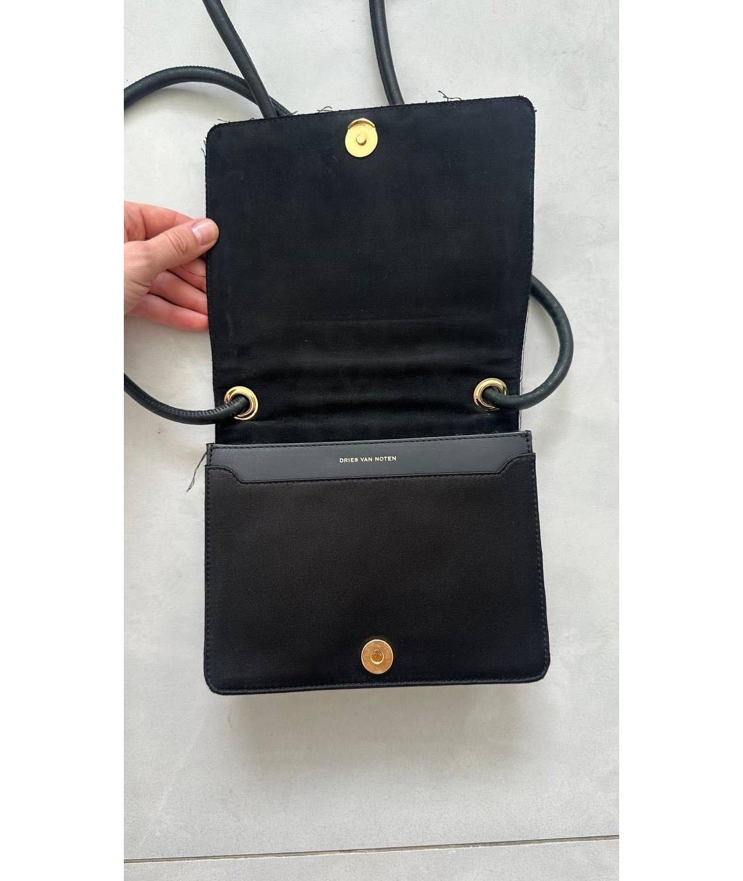 DRIES VAN NOTEN Черная тканевая сумка через плечо, фото 4