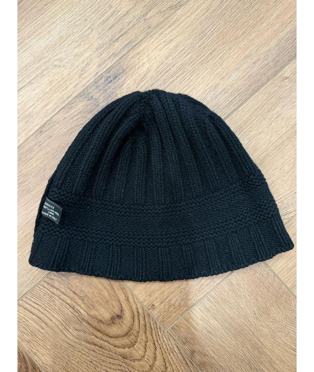 GUCCI Черная шерстяная шапка, фото 3