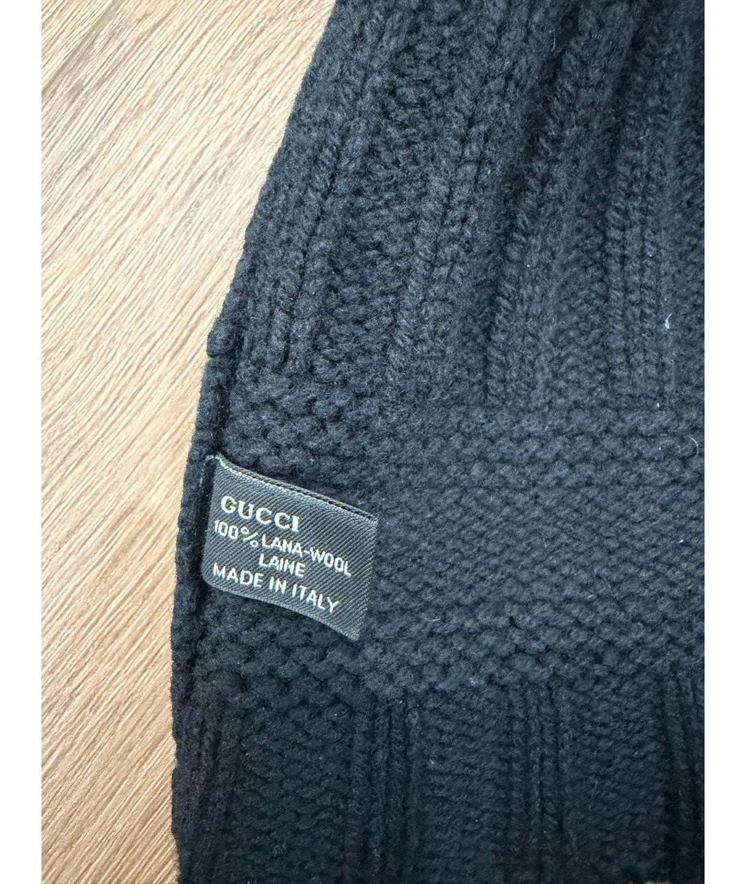 GUCCI Черная шерстяная шапка, фото 5