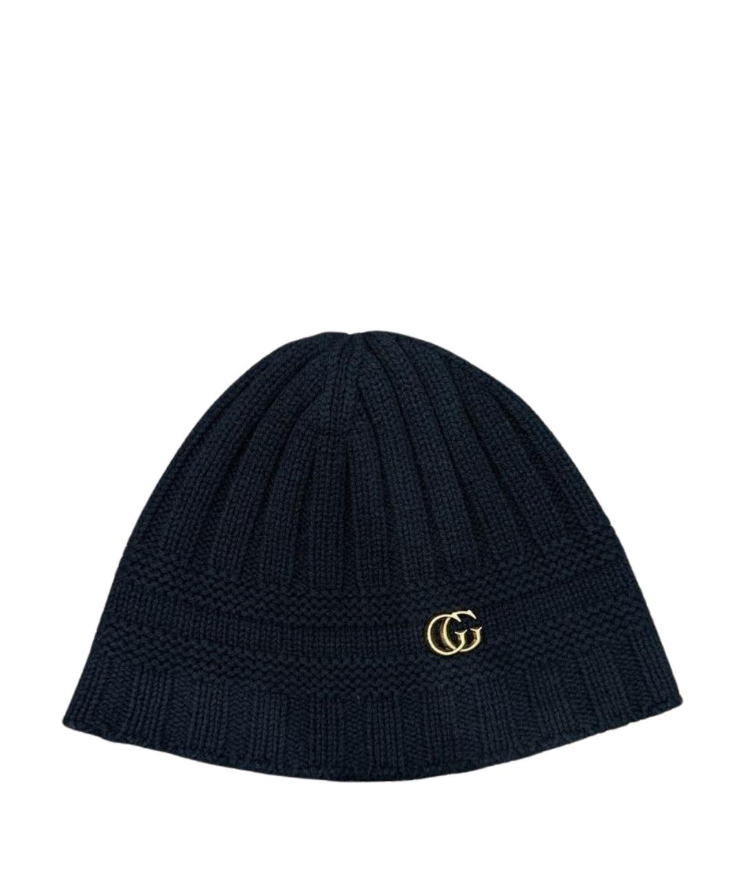 GUCCI Черная шерстяная шапка, фото 1