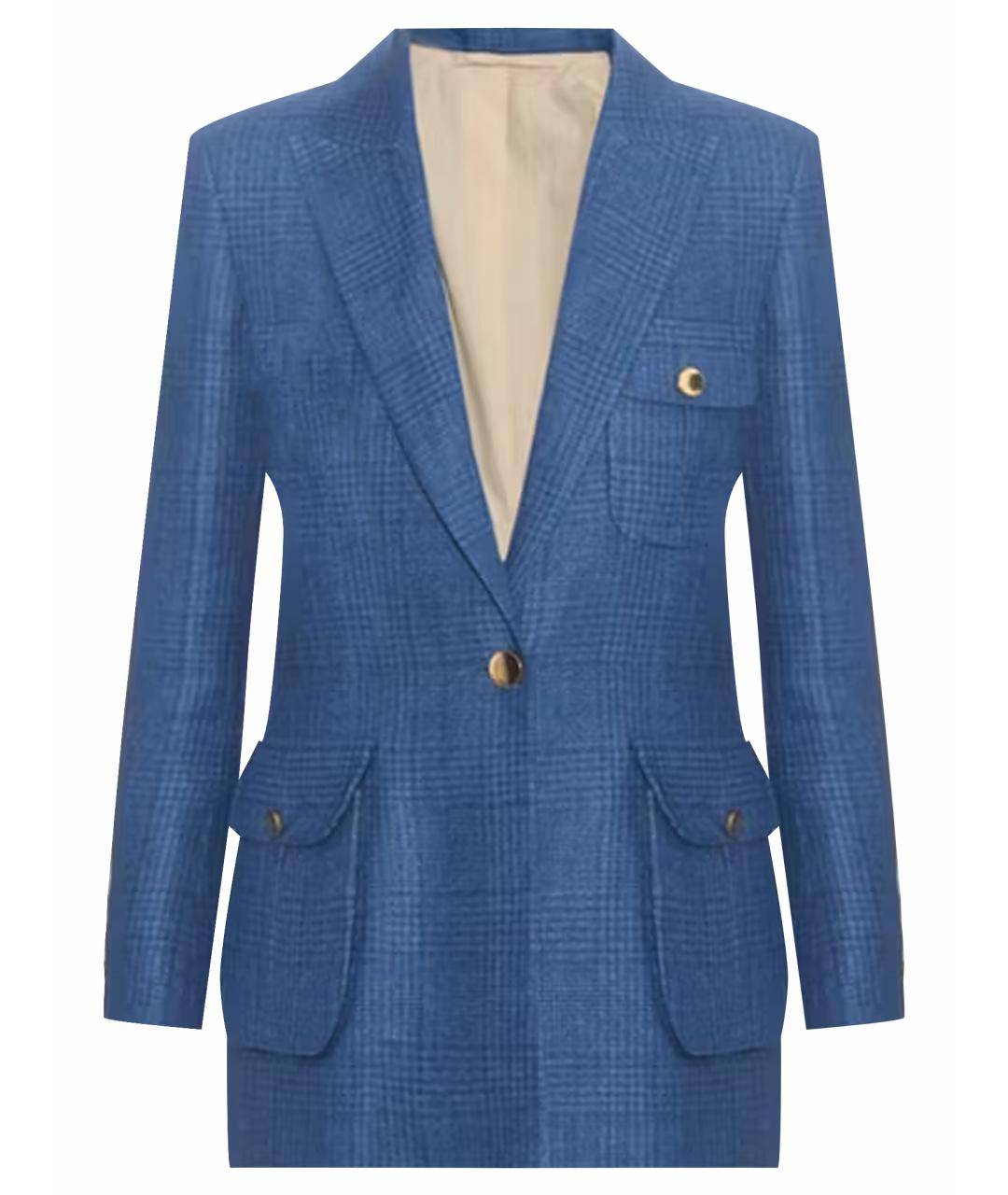 BLAZE MILANO Синий шерстяной жакет/пиджак, фото 1