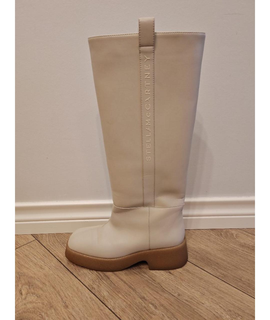 STELLA MCCARTNEY Белые кожаные сапоги, фото 9