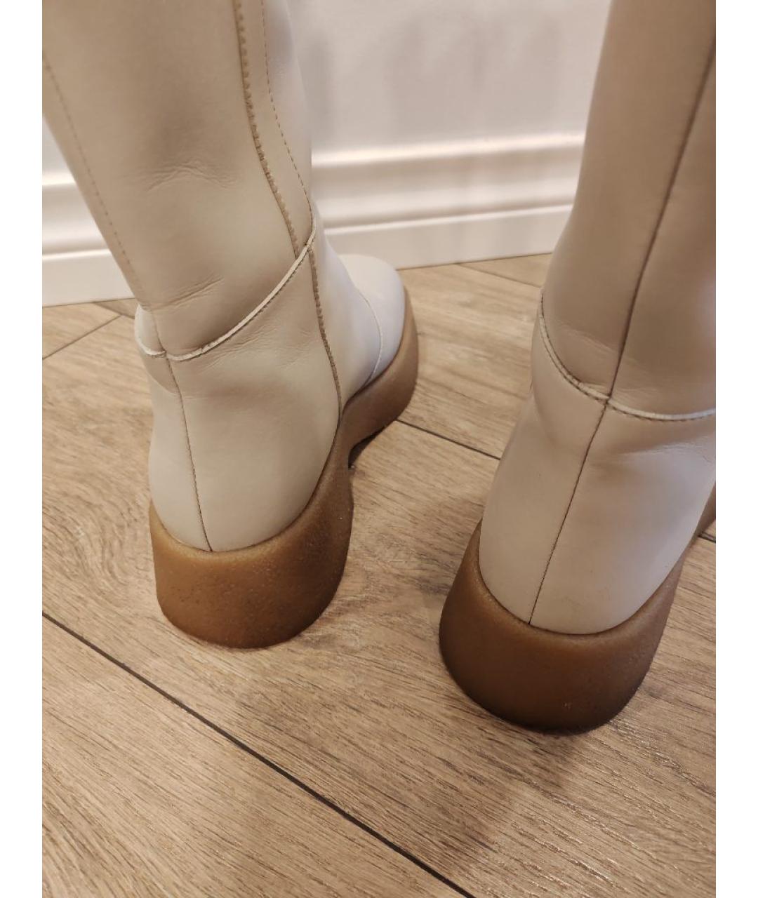 STELLA MCCARTNEY Белые кожаные сапоги, фото 4